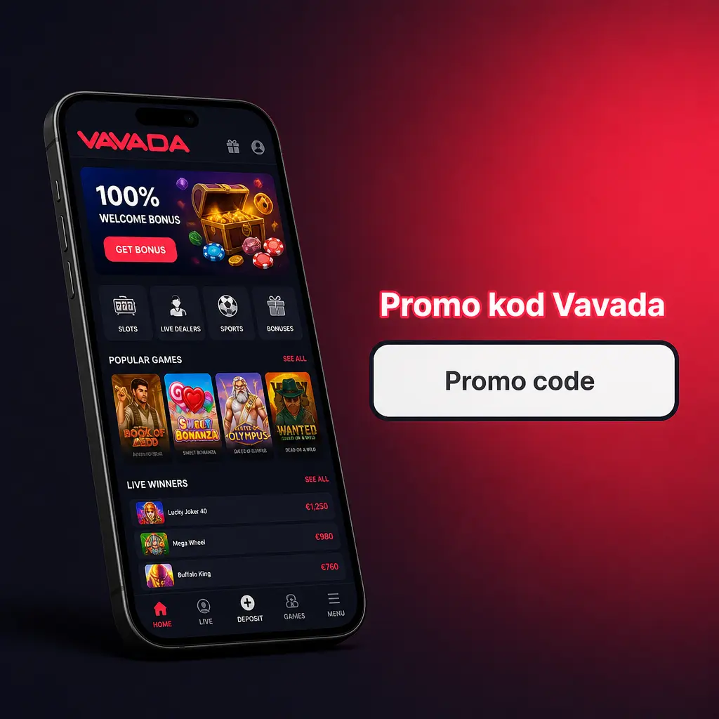 Promo kod Vavada: VAVADA100 za 100 fri spinova ili SPORT50 za 50% bonus na sportsko kladjenje uz depozit.