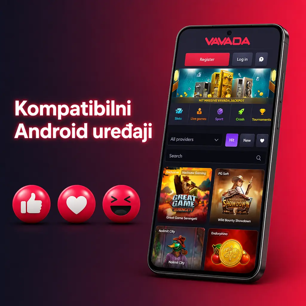 Kompatibilni Android uređaji za Vavada aplikaciju: Samsung, Xiaomi, Huawei, Motorola, Realme, OnePlus i Google Pixel modeli